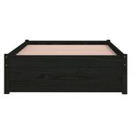 vidaXL Cadre de lit sans matelas noir bois massif 90x190 cm
