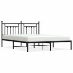 vidaXL Cadre de lit métal sans matelas avec tête de lit noir 183x213cm