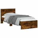 vidaXL Cadre de lit sans matelas avec tête de lit chêne fumé 75x190 cm