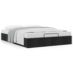 vidaXL Cadre de lit ottoman sans matelas noir 140x200 cm tissu