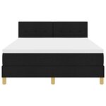vidaXL Lit avec sommier avec matelas noir 140x200 cm tissu