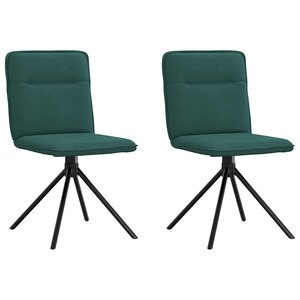 vidaXL Chaises à manger lot de 2 vert foncé tissu