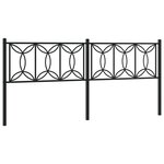 vidaXL Tête de lit métal noir 193 cm