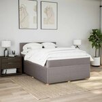 vidaXL Sommier à lattes de lit avec matelas Taupe 140x190 cm Tissu