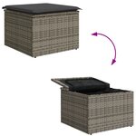 vidaXL Ensemble de Canapé de Jardin 4 Pièces avec Coussins Gris Poly Rattan Acacia