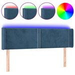 vidaXL Tête de lit à LED Bleu foncé 147x16x78/88 cm Velours