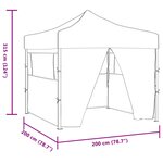 vidaXL Tente de fête 200 x 200 x 315 cm Anthracite Tissu Oxford