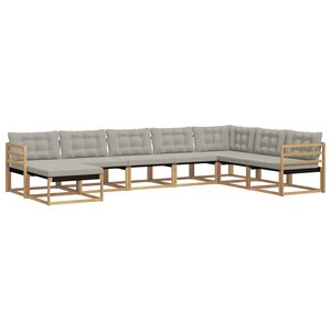 vidaXL Ensemble de canapés d'extérieur 8 Pièces Blanc et gris clair