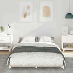 vidaXL Cadre de lit surélevé Blanc 135 x 190 cm Bois massif en pin