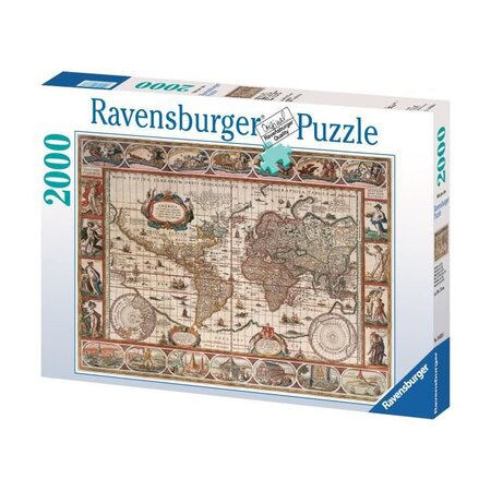 Puzzle 2000 pieces - mappemonde 1650 - ravensburger - puzzle adultes - des 14 ans
