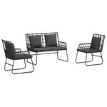 vidaXL Ensemble de salle à manger pour jardin 3 Pièces Noir  Anthracite