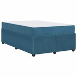 vidaXL Cadre de lit avec matelas Bleu 120 x 200 cm Velours