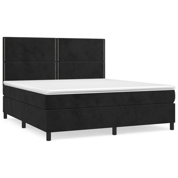 vidaXL Sommier à lattes de lit avec matelas Noir 180x200 cm Velours