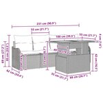 vidaXL Ensemble de canapé de jardin 5 Pièces Gris Poly rotin