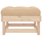 vidaXL Repose-pied de jardin avec coussin bois de pin massif