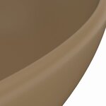 vidaXL Lavabo ovale de luxe Crème mat 40x33 cm Céramique