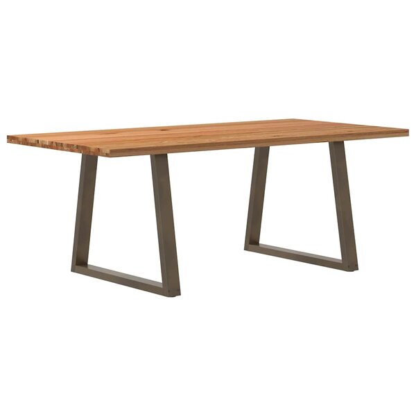 vidaXL Table à manger marron clair bois de chêne massif rectangulaire