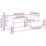 vidaXL Table basse Chêne noir 100 x 51 x 45 cm Bois d'ingénierie