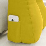 vidaXL Coussin de Dos Jaune 45 x 24 x 50 cm Velours