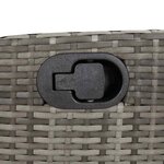 vidaXL Chaise inclinable de jardin et repose-pied gris résine tressée