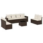 vidaXL Salon de jardin avec coussins 9 Pièces marron résine tressée