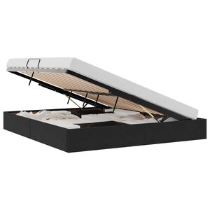 vidaXL Cadre de lit ottoman avec stockage Noir 160 x 200 cm Velours