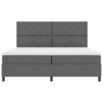vidaXL Lit à ressort avec matelas et LED Gris foncé 200x200 cm Tissu