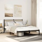 vidaXL Cadre de lit en métal sans matelas chêne sonoma 160x200 cm