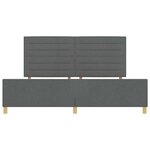 vidaXL Cadre de lit avec tête de lit Gris foncé 200 x 200 cm tissu