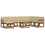 vidaXL Ensemble de canapés d'extérieur 9 pc Naturel et Beige