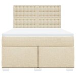 vidaXL Sommier à lattes de lit avec matelas Crème 140x200 cm Tissu