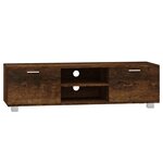 vidaXL Meuble TV Chêne fumé 140x40 5x35 cm Bois d'ingénierie