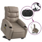 vidaXL Fauteuil inclinable de massage Cappuccino Similicuir