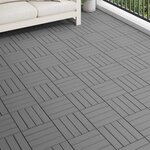 vidaXL Carreau de terrasse Design 3D 11 Pièces Gris 30 x 30 cm WPC