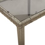 vidaXL Ensemble à manger de jardin et coussins 3 Pièces gris rotin verre