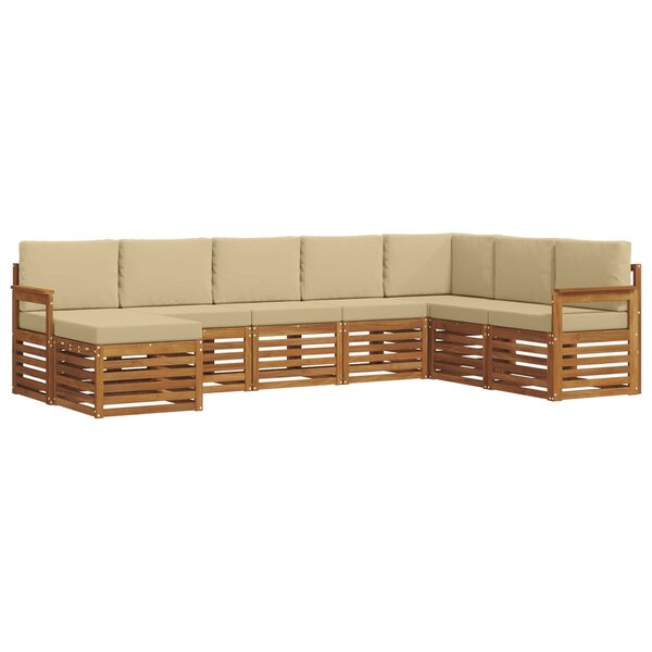 vidaXL Ensemble de canapés d'extérieur 8 pc Naturel et Beige
