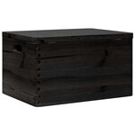 vidaXL Boîte en bois avec couvercle et poignées noir bois pin massif