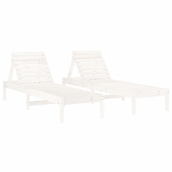 vidaXL Chaises longues lot de 2 blanc 199 5x60x74cm bois massif de pin