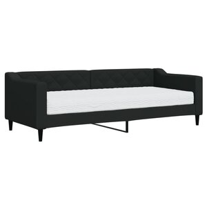 vidaXL Lit de jour avec matelas noir 80x200 cm tissu