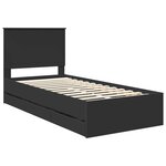 vidaXL Cadre de lit avec tiroir Noir 90 x 200 cm Bois Ingénierie