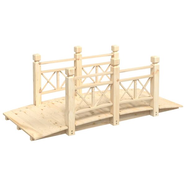 vidaXL Pont de jardin avec garde-corps 150x67x56cm bois massif épicéa
