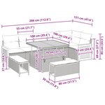 vidaXL Ensemble de canapé de jardin avec coussin 9 Pièces Beige et crème