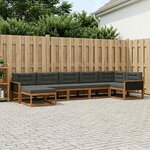 vidaXL Ensemble de canapés d'extérieur 7 Pièces Naturel et Anthracite