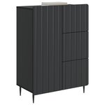 vidaXL Buffet avec tiroir Noir 66 x 34 5 x 91 5 cm Bois d'ingénierie