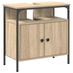 vidaXL Ensemble de mobilier de salle de bain avec étagère 3 Pièces Marron