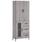 vidaXL Buffet haut Sonoma gris 69 5x34x180 cm Bois d'ingénierie