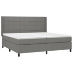 vidaXL Sommier à lattes de lit avec matelas Gris foncé 200x200cm Tissu