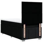 vidaXL Sommier à lattes de lit avec matelas Noir 100x200 cm Tissu