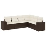 vidaXL Salon de jardin avec coussins 6 Pièces marron résine tressée