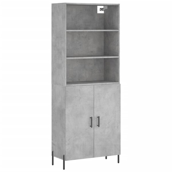 vidaXL Buffet haut Gris béton 69 5x34x180 cm Bois d'ingénierie